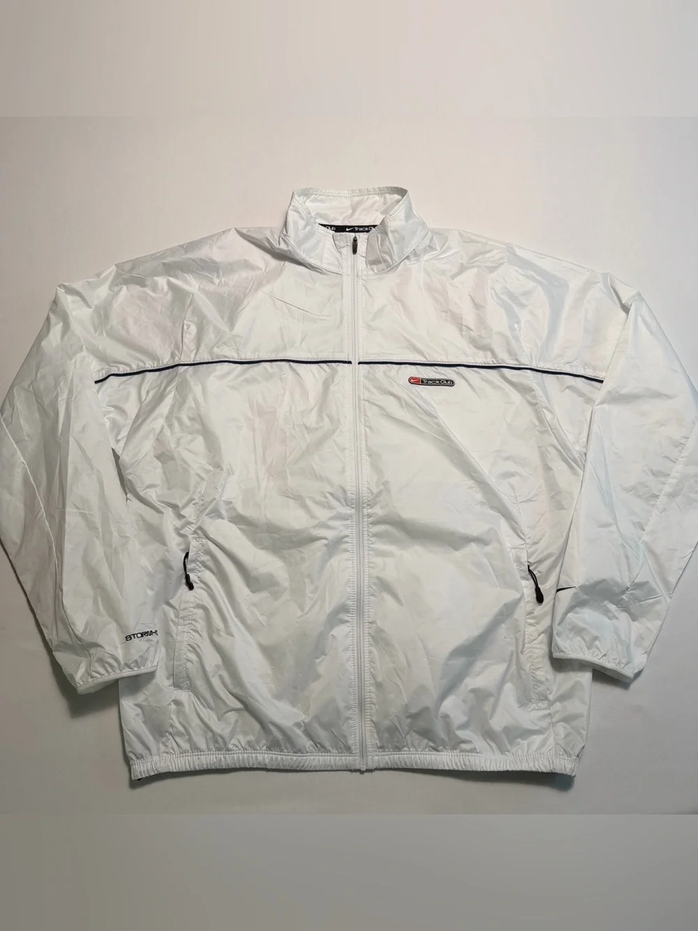 Nike Storm-Fit Track Club Jacket Men M Woven Windbreaker Retro Logo Full Zip